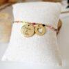 Bracelet personnalisé médaille gravée et chaîne perlée – 14 couleurs - photo 6