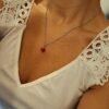Parure Argentée "Braise" — Créoles & Collier Howlite Rouge - photo 4