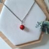 Parure Argentée "Braise" — Créoles & Collier Howlite Rouge - photo 6