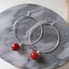 Parure Argentée "Braise" — Créoles & Collier Howlite Rouge - photo 3
