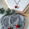 Parure Argentée "Braise" — Créoles & Collier Howlite Rouge - photo 2
