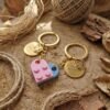 Porte-clés personnalisé double médaille – lot de 2 à partager