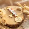 Porte-clés personnalisé meilleures amies – médaille gravée et tissu Liberty Porte-clés personnalisé meilleures amies – médaille gravée et tissu Liberty