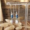 Boucles d'Oreilles Argentées "Ligne" — Grands Crochets & Turquoise Boucles d'Oreilles Argentées "Ligne" — Grands Crochets & Turquoise
