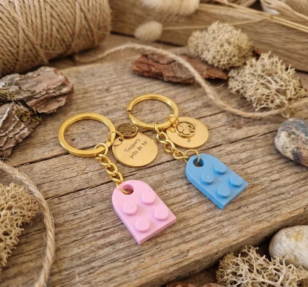 Porte-clés personnalisé double médaille – lot de 2 à partager - photo 3