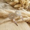 Boucles d'Oreilles Tissées "Cascade" — Cercle Ajouré & Quartz Blanc - photo 3
