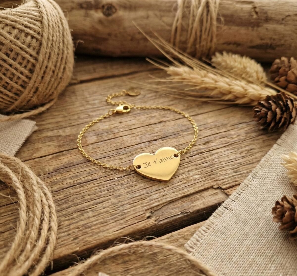 Bracelet personnalisé cœur gravé – cadeau amour et amitié - photo 2
