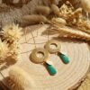 Boucles d'Oreilles Dorées "Vert d'Eau" — Rosace Ajourée & Goutte Émaillée - photo 3 Boucles d'Oreilles Dorées "Vert d'Eau" — Rosace Ajourée & Goutte Émaillée - photo 3