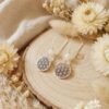 Boucles d'Oreilles Argentées "Fleur de Vie" — Disque Ajouré & Nacre - photo 2