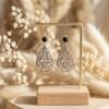 Boucles d'Oreilles Argentées "Filigrane" — Goutte Arabesque & Perle Noire - photo 3
