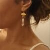 Boucles d'Oreilles Tissées "Cérémonie" — Éventail Miyuki Doré