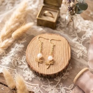 Parure Mariage Dorée "Libellule" — Collier, Bracelet & Boucles