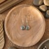 Boucles d'Oreilles Argentées "Talisman" — Long Crochet & Médaillon Turquoise - photo 3
