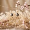 Parure Dorée "Encre de Chine" — Collier & Boucles Perle Japonaise