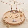 Parure Dorée "Triangle Fleuri" — Collier & Boucles Japonaises - photo 2