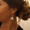 Parure Dorée "Triangle Fleuri" — Collier & Boucles Japonaises - photo 3