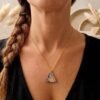 Parure Dorée "Triangle Fleuri" — Collier & Boucles Japonaises - photo 5
