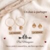 Duo Boucles d'Oreilles Dorées "Racines" — Arbre de Vie Assorti - photo 2