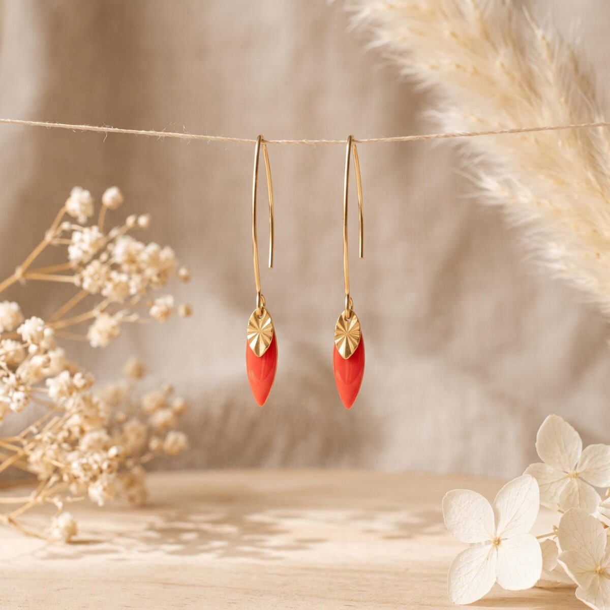 Parure Dorée "Corail" — Collier & Boucles Marquise