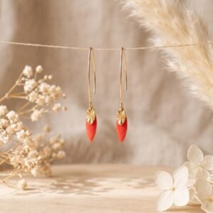 Parure Dorée "Corail" — Collier & Boucles Marquise Parure Dorée "Corail" — Collier & Boucles Marquise