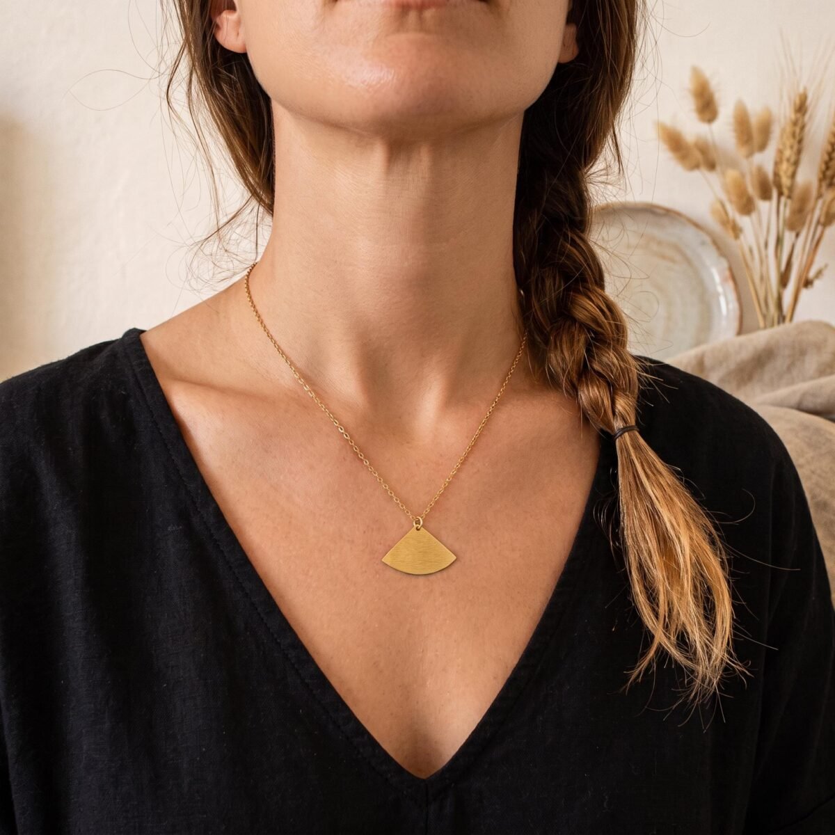 Éventail Doré Art Déco — Créoles, Collier ou Parure - photo 5