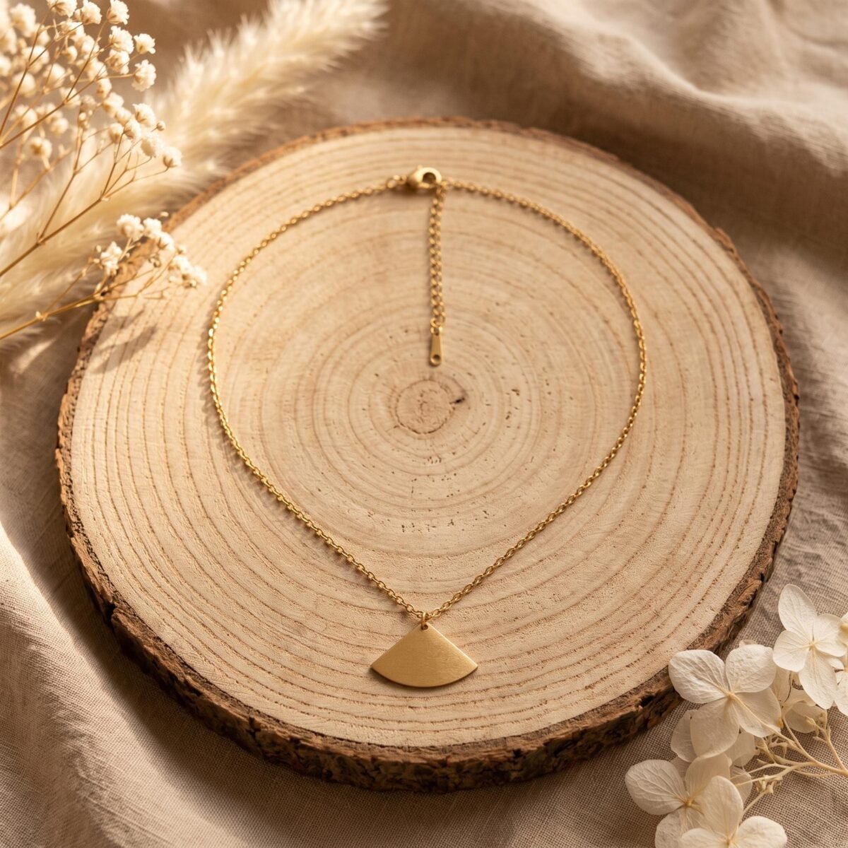 Éventail Doré Art Déco — Créoles, Collier ou Parure - photo 4