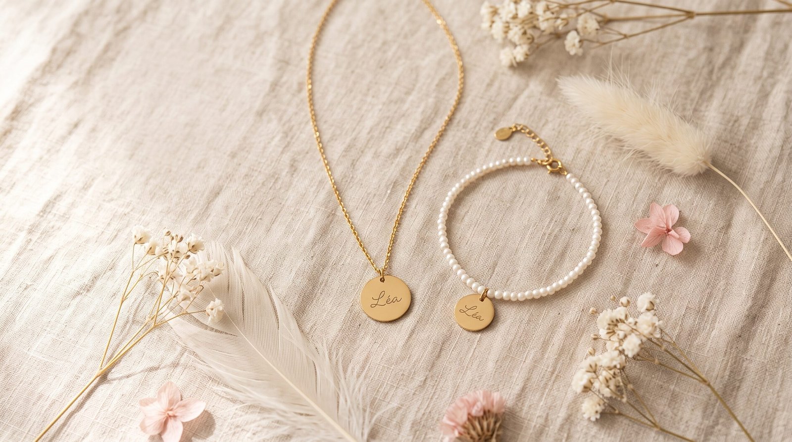 collier et bracelet gravure